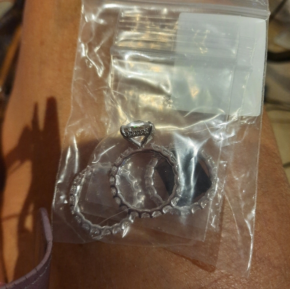 AUTHENTIC GENUINE STERLING SILVER BELLA LUCE WEDDING 3PC SET RING - Picture 3 of 6